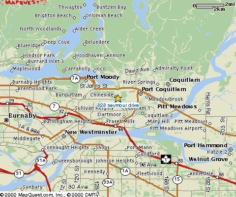 Overview map of Metro Vancouver area