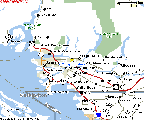 Map of SE BC / HW WA